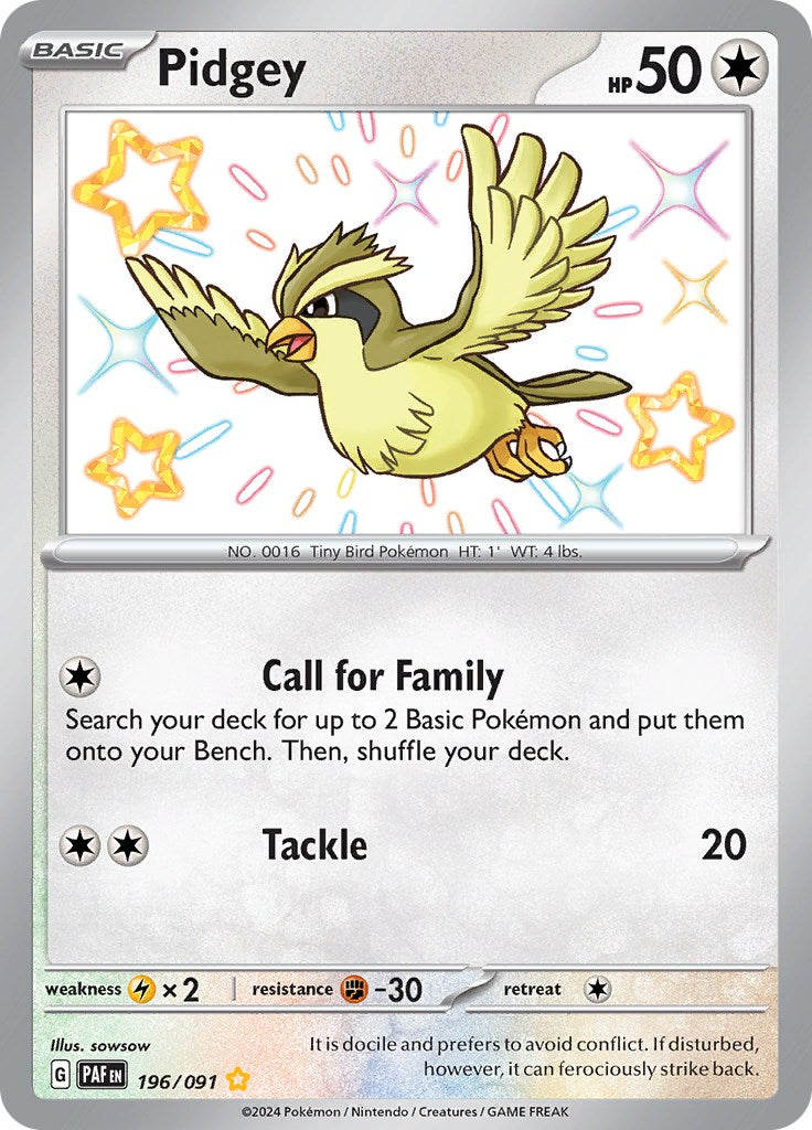 Pidgey (196/091) [Scarlet & Violet: Paldean Fates] | Chromatic Games