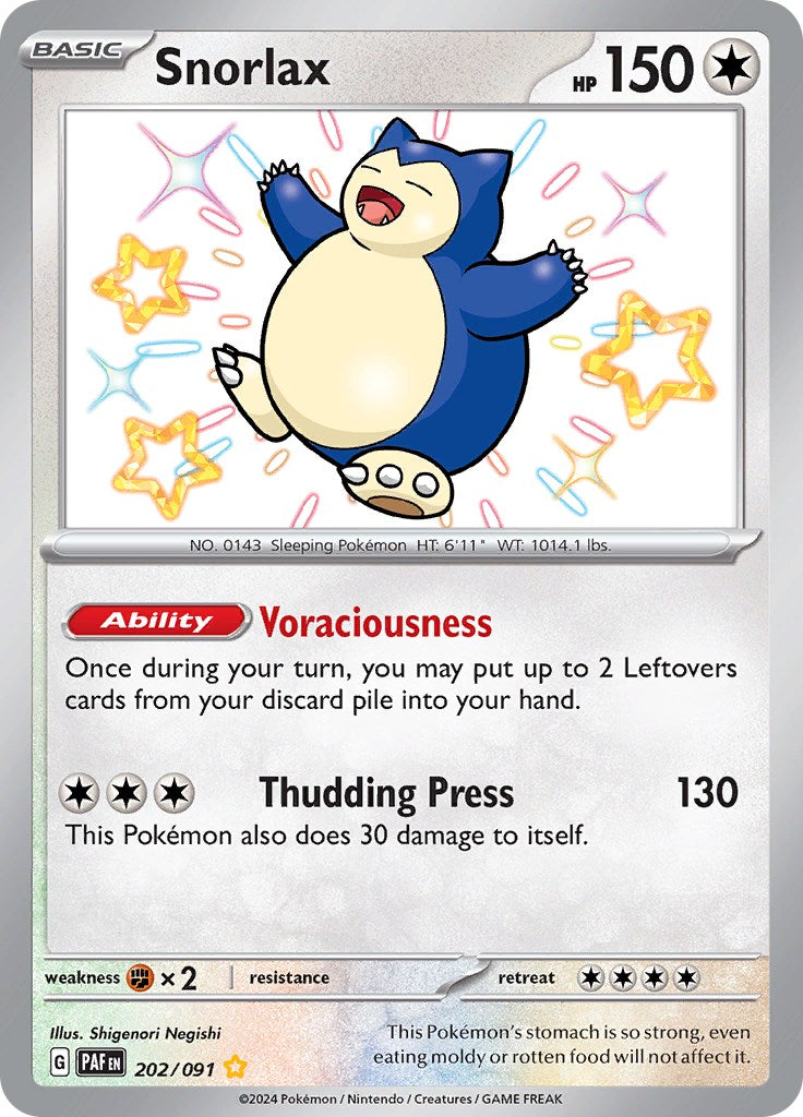 Snorlax (202/091) [Scarlet & Violet: Paldean Fates] | Chromatic Games