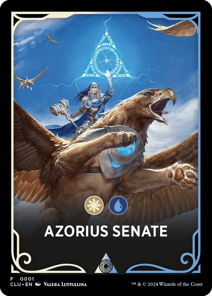 Azorius Senate Theme Card [Ravnica: Clue Edition Tokens] | Chromatic Games