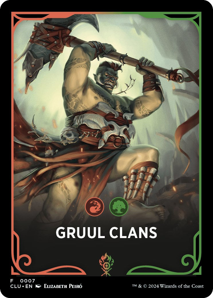 Gruul Clans Theme Card [Ravnica: Clue Edition Tokens] | Chromatic Games