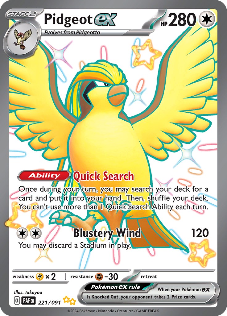 Pidgeot ex (221/091) [Scarlet & Violet: Paldean Fates] | Chromatic Games