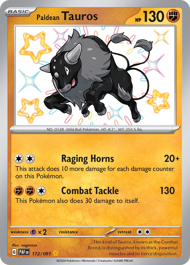 Paldean Tauros (172/091) [Scarlet & Violet: Paldean Fates] | Chromatic Games