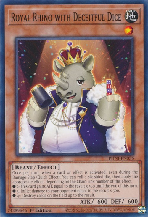 Royal Rhino with Deceitful Dice [PHNI-EN036] Common | Chromatic Games