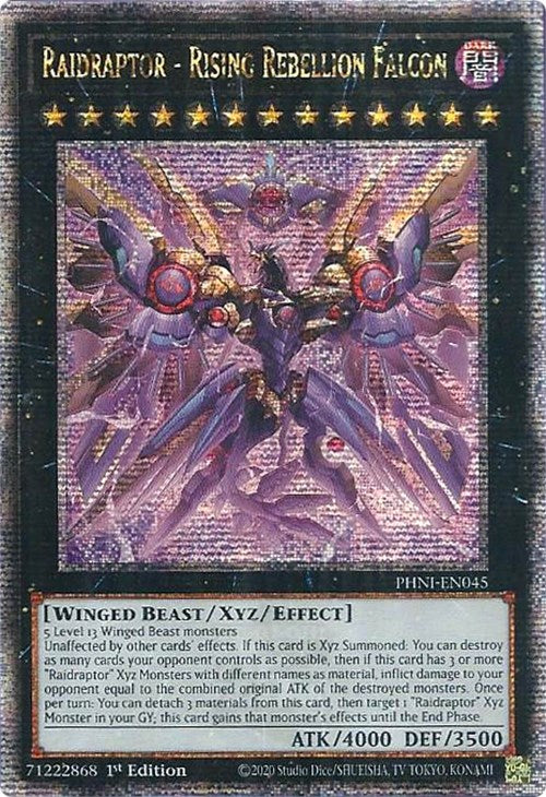 Raidraptor - Rising Rebellion Falcon [PHNI-EN045] Quarter Century Secret Rare | Chromatic Games