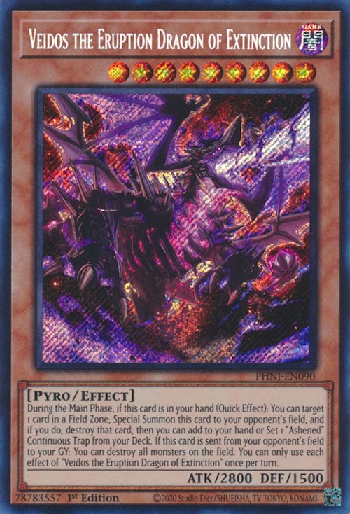 Veidos the Eruption Dragon of Extinction [PHNI-EN090] Secret Rare | Chromatic Games