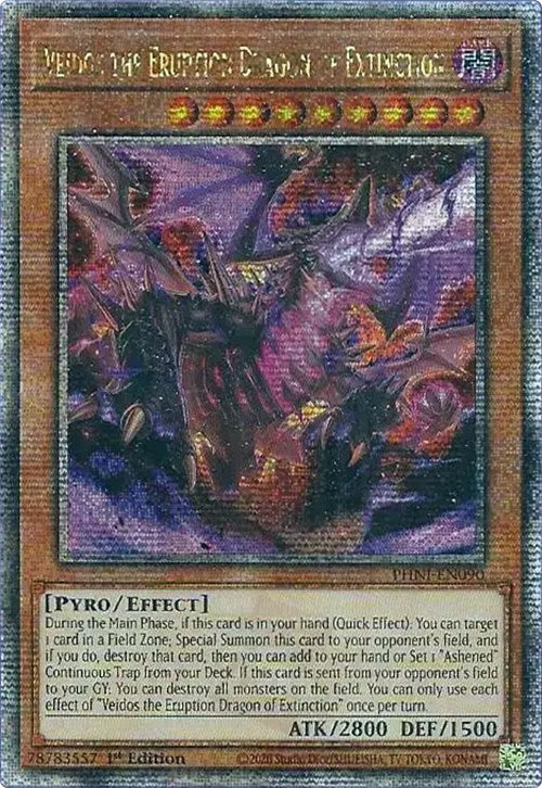 Veidos the Eruption Dragon of Extinction [PHNI-EN090] Quarter Century Secret Rare | Chromatic Games