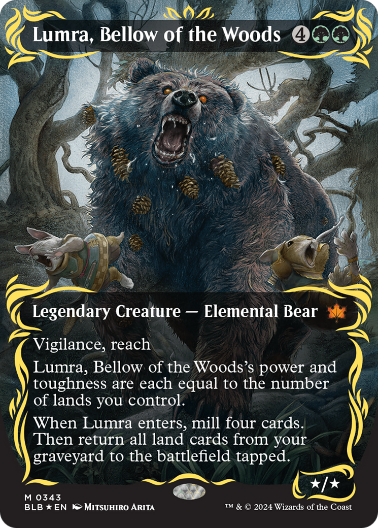 Lumra, Bellow of the Woods (Borderless) (Raised Foil) [Bloomburrow] | Chromatic Games