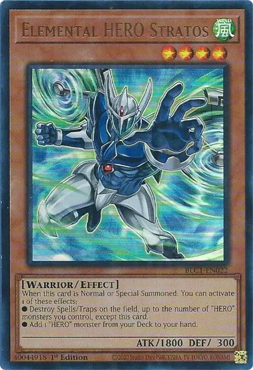 Elemental HERO Stratos (Alternate Art) [BLC1-EN022] Ultra Rare | Chromatic Games