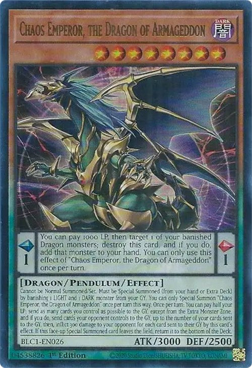 Chaos Emperor, the Dragon of Armageddon [BLC1-EN026] Ultra Rare | Chromatic Games