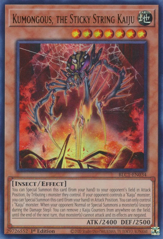 Kumongous, the Sticky String Kaiju [BLC1-EN034] Ultra Rare | Chromatic Games