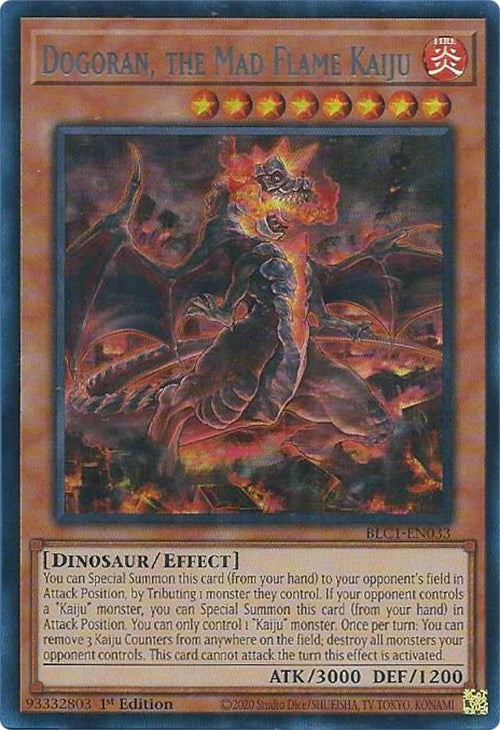 Dogoran, the Mad Flame Kaiju (Silver) [BLC1-EN033] Ultra Rare | Chromatic Games