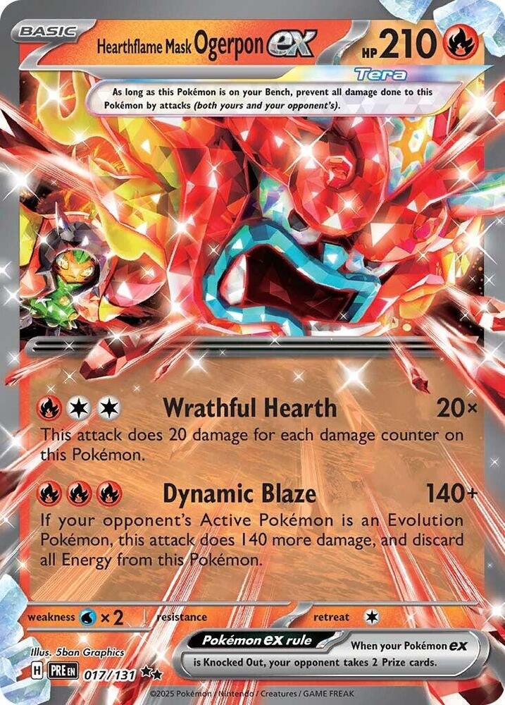 Hearthflame Mask Ogerpon ex (017/131) [Scarlet & Violet: Prismatic Evolutions] | Chromatic Games