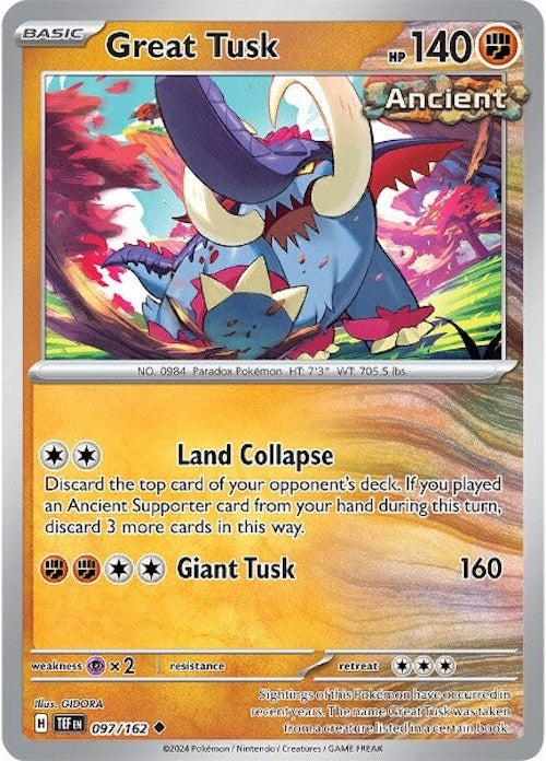 Great Tusk (097/162) [Scarlet & Violet: Temporal Forces] | Chromatic Games
