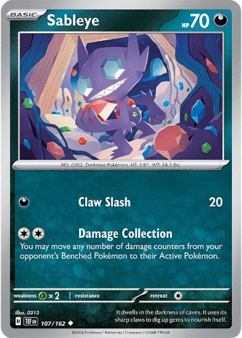 Sableye (107/162) [Scarlet & Violet: Temporal Forces] | Chromatic Games