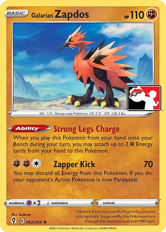 Galarian Zapdos (082/203) [Prize Pack Series One] | Chromatic Games