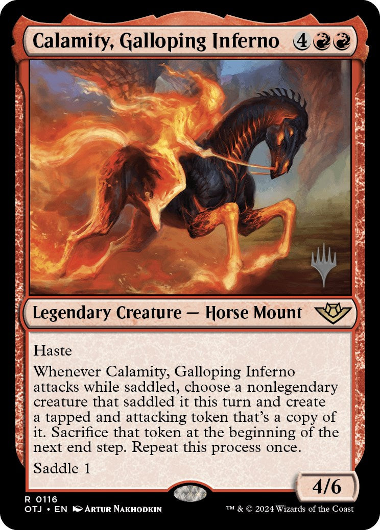 Calamity, Galloping Inferno (Promo Pack) [Outlaws of Thunder Junction Promos] | Chromatic Games