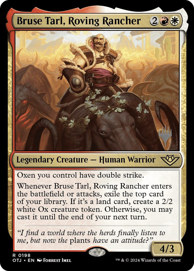 Bruse Tarl, Roving Rancher (Promo Pack) [Outlaws of Thunder Junction Promos] | Chromatic Games