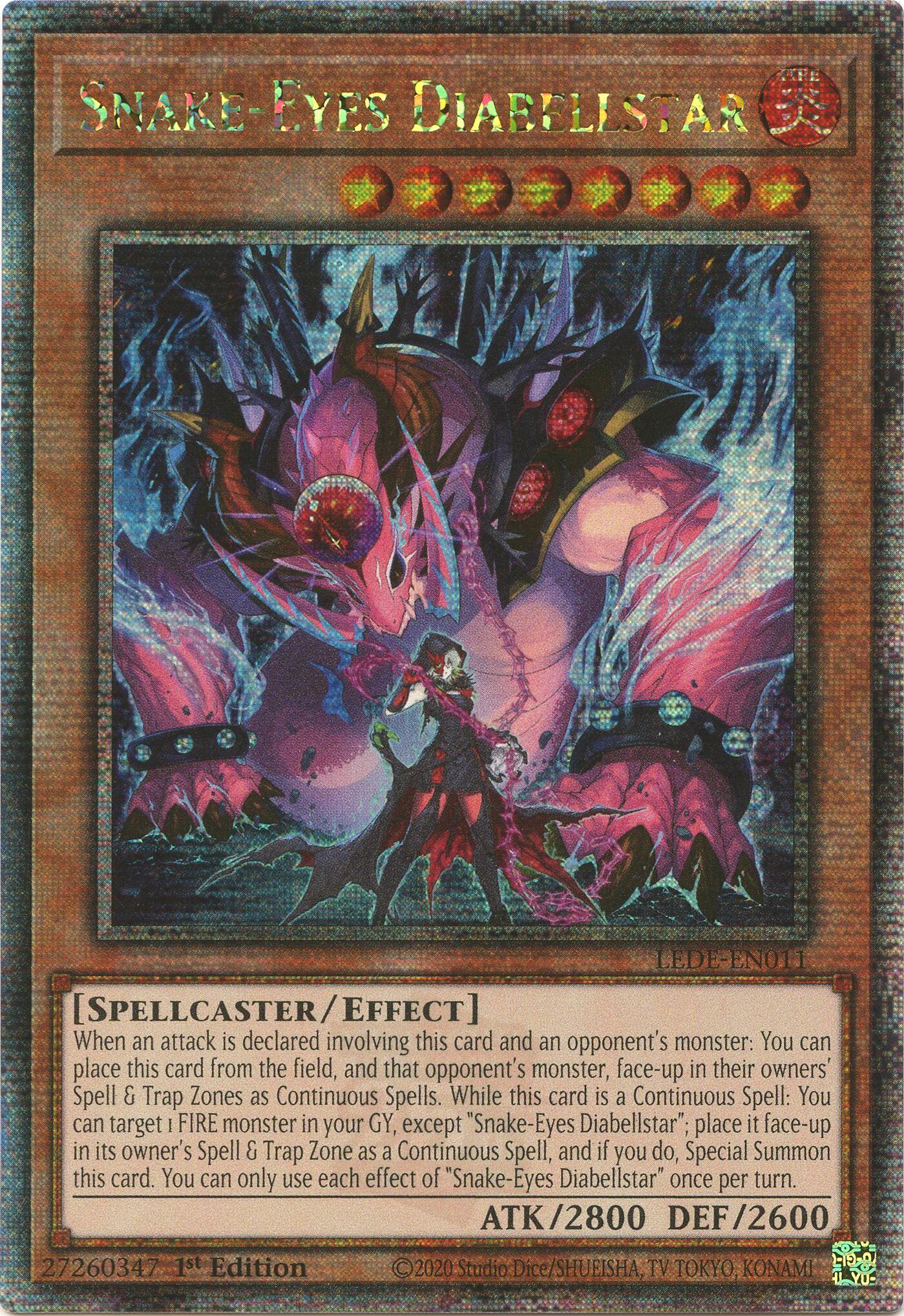 Snake-Eyes Diabellstar [LEDE-EN011] Quarter Century Secret Rare | Chromatic Games