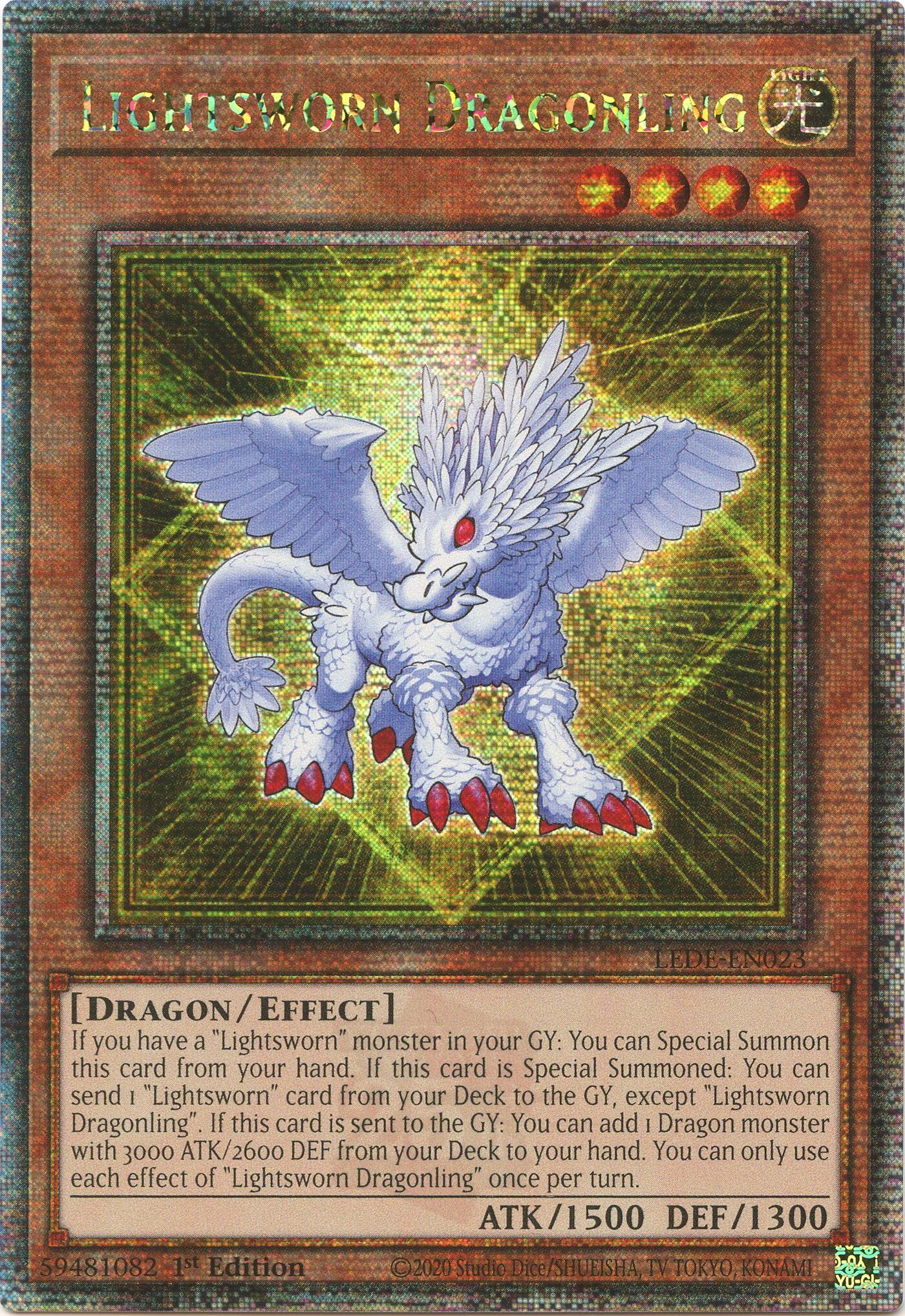 Lightsworn Dragonling (Quarter Century Secret Rare) [LEDE-EN023] Quarter Century Secret Rare | Chromatic Games