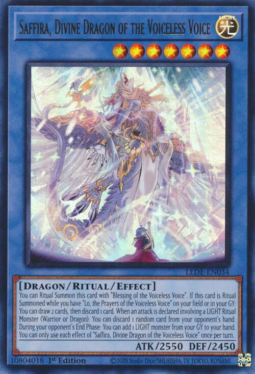 Saffira, Divine Dragon of the Voiceless Voice [LEDE-EN034] Ultra Rare | Chromatic Games