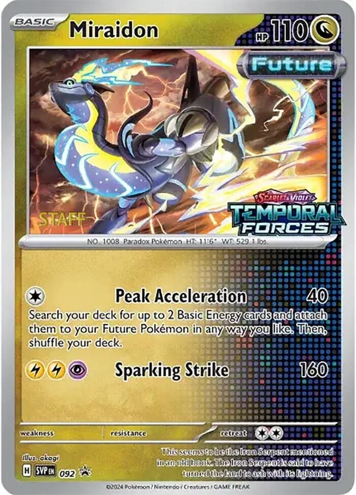 Miraidon (092) (Stamped) (Staff) [Scarlet & Violet: Black Star Promos] | Chromatic Games