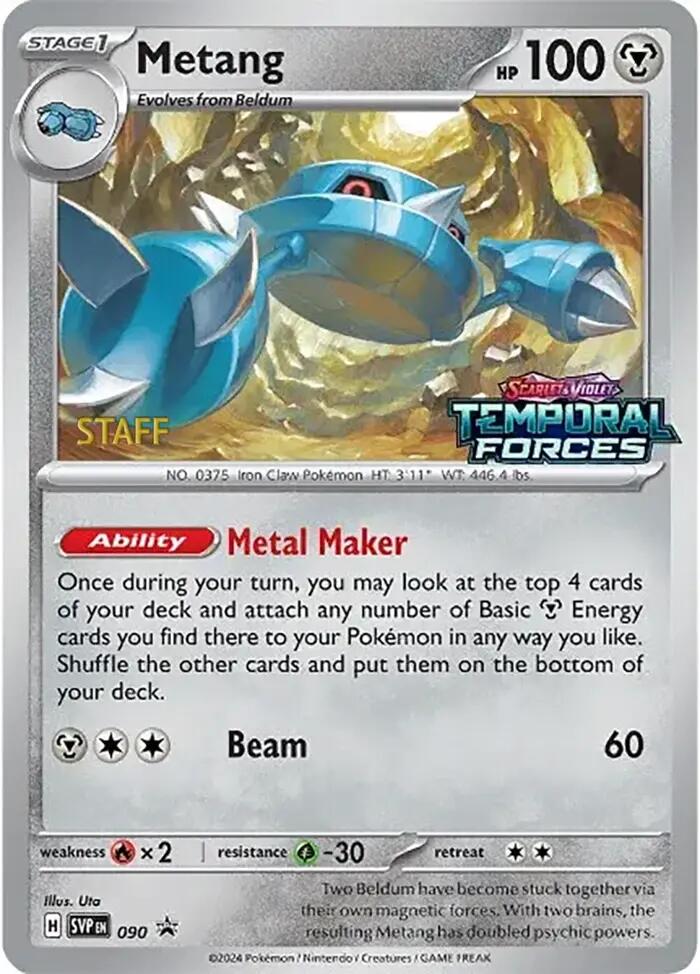 Metang (090) (Staff Prerelease Promo) [Scarlet & Violet: Black Star Promos] | Chromatic Games