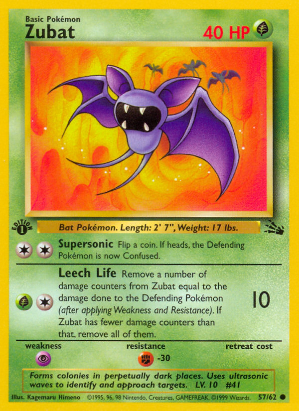 Zubat (57/62) [Fossil 1st Edition] | Chromatic Games