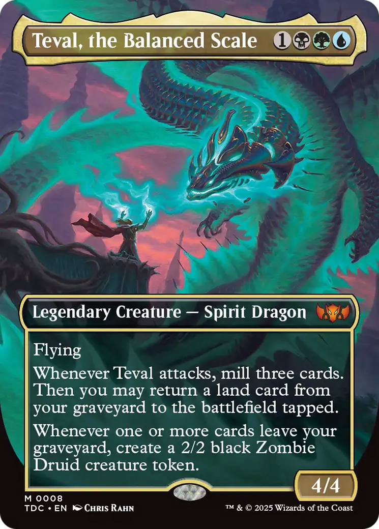 Teval, the Balanced Scale (Borderless) [Tarkir: Dragonstorm Commander] | Chromatic Games