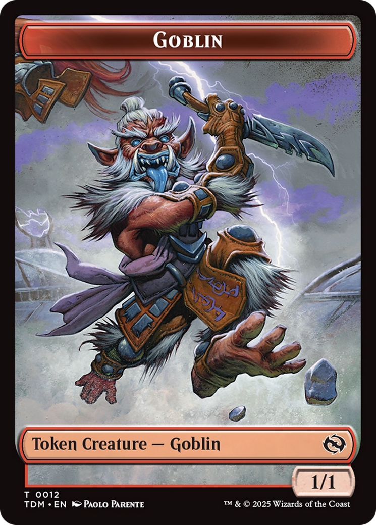 Goblin // Warrior Double-Sided Token [Tarkir: Dragonstorm Tokens] | Chromatic Games
