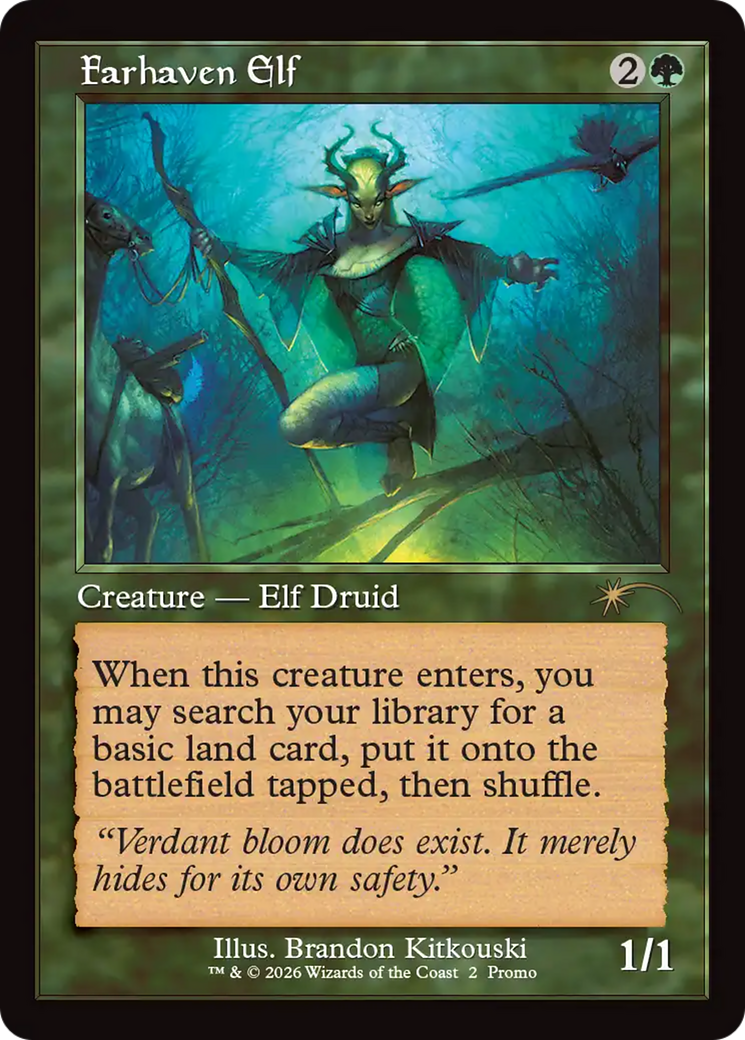 Farhaven Elf (Retro Frame) [Wizards Play Network 2026] | Chromatic Games
