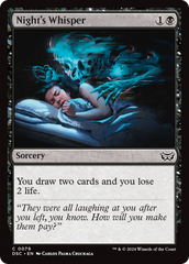 Night's Whisper [Duskmourn: House of Horror Commander] | Chromatic Games