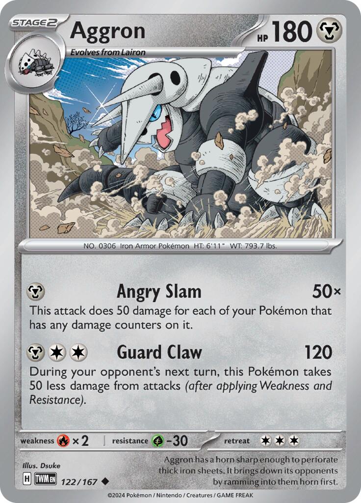 Aggron (122/167) [Scarlet & Violet: Twilight Masquerade] | Chromatic Games