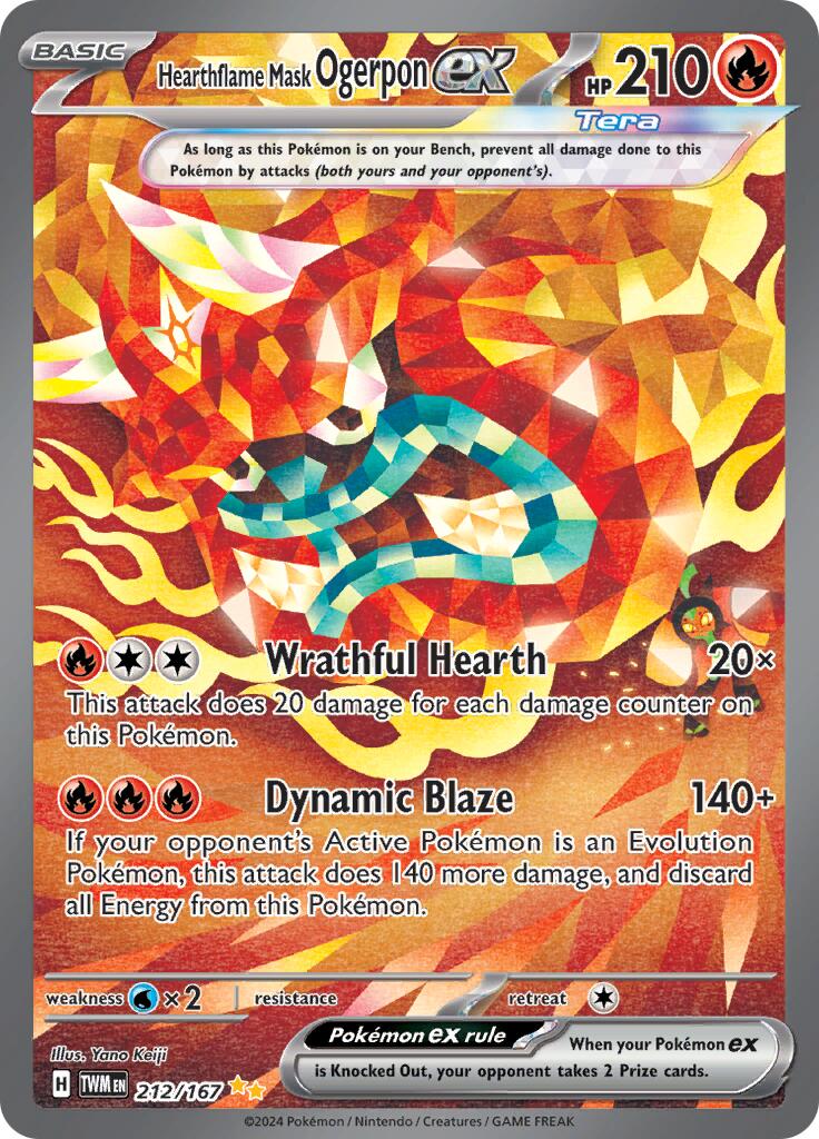 Hearthflame Mask Ogerpon ex (212/167) [Scarlet & Violet: Twilight Masquerade] | Chromatic Games