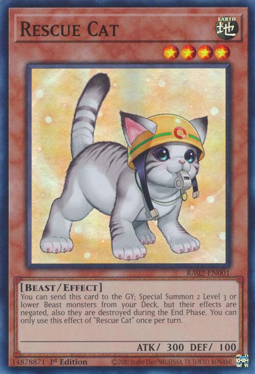 Rescue Cat (Alternate Art) [RA02-EN001] Super Rare | Chromatic Games