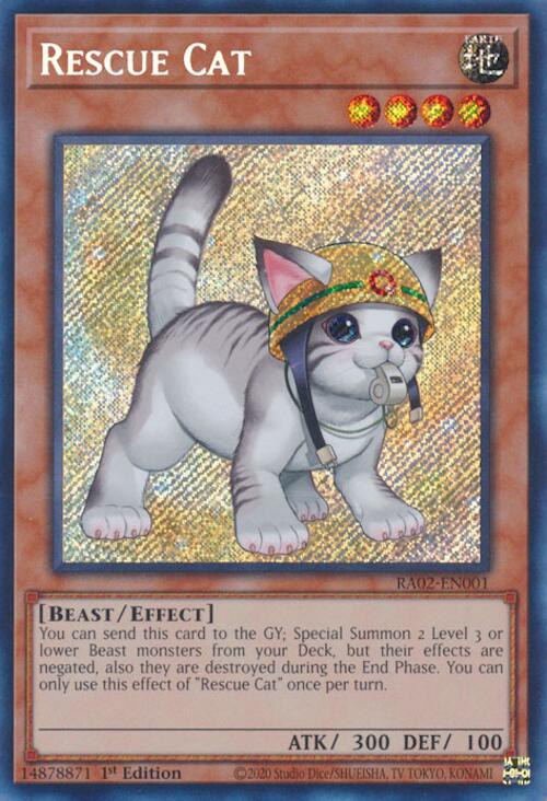 Rescue Cat (Alternate Art) (Secret Rare) [RA02-EN001] Secret Rare | Chromatic Games