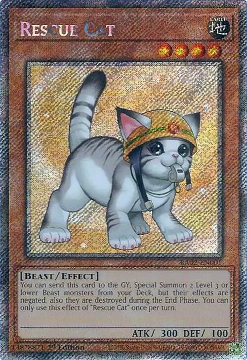 Rescue Cat (Alternate Art) (Platinum Secret Rare) [RA02-EN001] Platinum Secret Rare | Chromatic Games