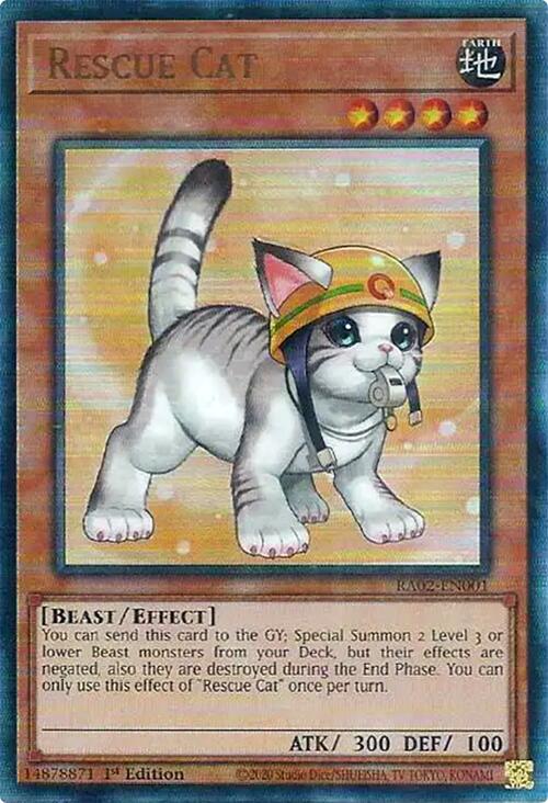 Rescue Cat (Alternate Art) (PUR) [RA02-EN001] Prismatic Ultimate Rare | Chromatic Games