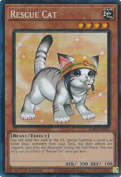 Rescue Cat (Alternate Art) (PCR) [RA02-EN001] Prismatic Collector's Rare | Chromatic Games