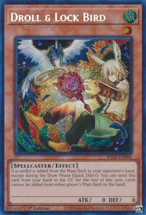 Droll & Lock Bird (Alternate Art) (Secret Rare) [RA02-EN006] Secret Rare | Chromatic Games
