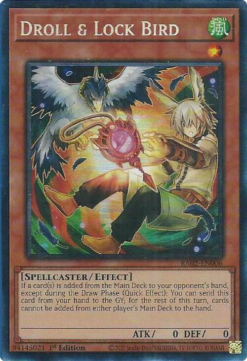 Droll & Lock Bird (Alternate Art) (PCR) [RA02-EN006] Prismatic Collector's Rare | Chromatic Games