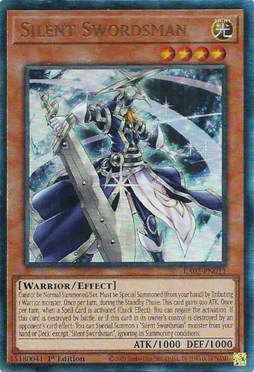 Silent Swordsman (PUR) [RA02-EN011] Prismatic Ultimate Rare | Chromatic Games