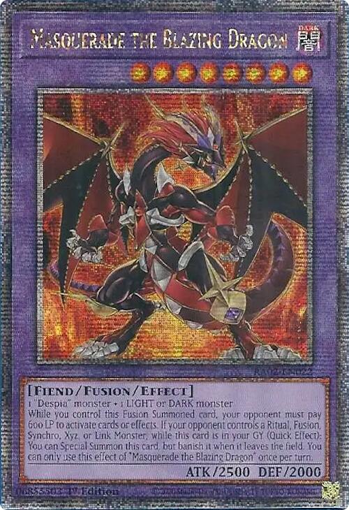 Masquerade the Blazing Dragon (Quarter Century Secret Rare) [RA02-EN022] Quarter Century Secret Rare | Chromatic Games
