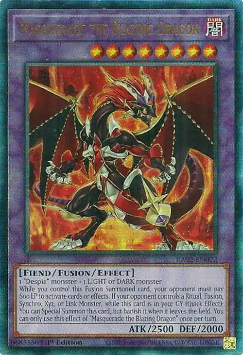 Masquerade the Blazing Dragon (PUR) [RA02-EN022] Prismatic Ultimate Rare | Chromatic Games