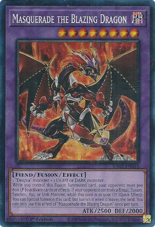 Masquerade the Blazing Dragon (PCR) [RA02-EN022] Prismatic Collector's Rare | Chromatic Games