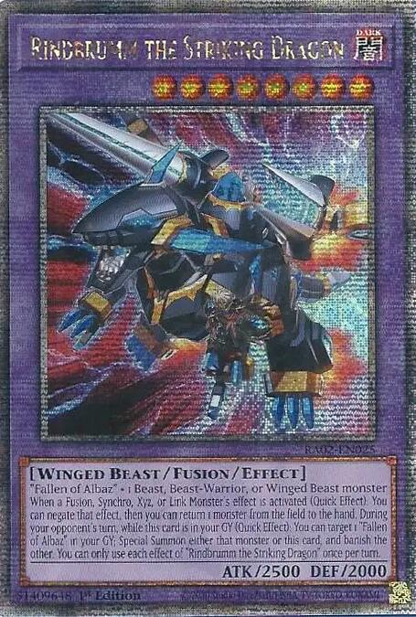Rindbrumm the Striking Dragon (Quarter Century Secret Rare) [RA02-EN025] Quarter Century Secret Rare | Chromatic Games