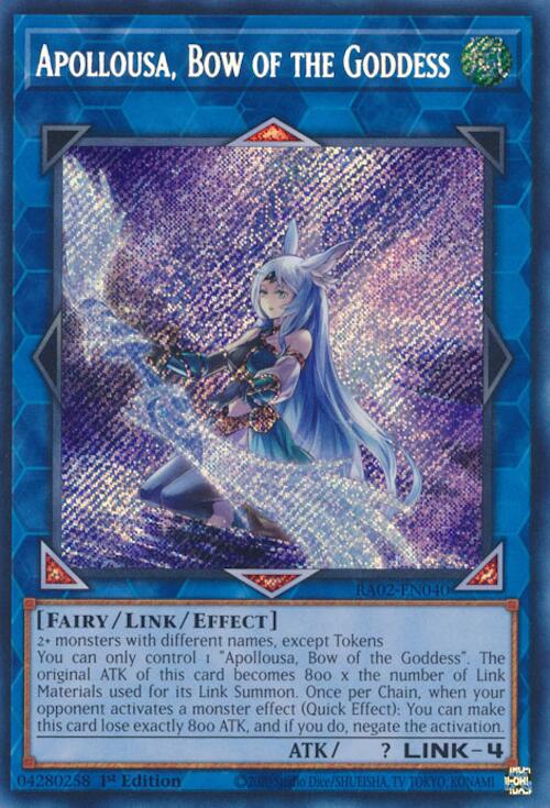 Apollousa, Bow of the Goddess (Alternate Art) (Secret Rare) [RA02-EN040] Secret Rare | Chromatic Games