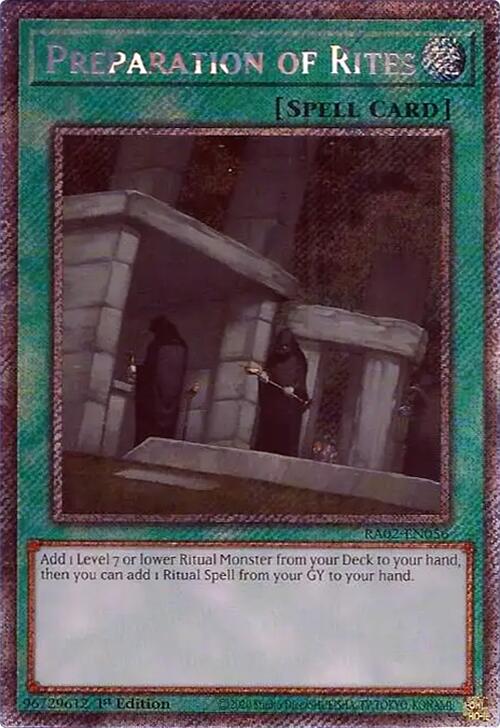 Preparation of Rites (Platinum Secret Rare) [RA02-EN056] Platinum Secret Rare | Chromatic Games