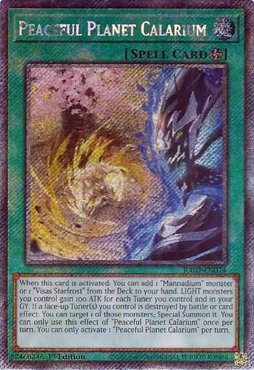 Peaceful Planet Calarium (Platinum Secret Rare) [RA02-EN074] Platinum Secret Rare | Chromatic Games