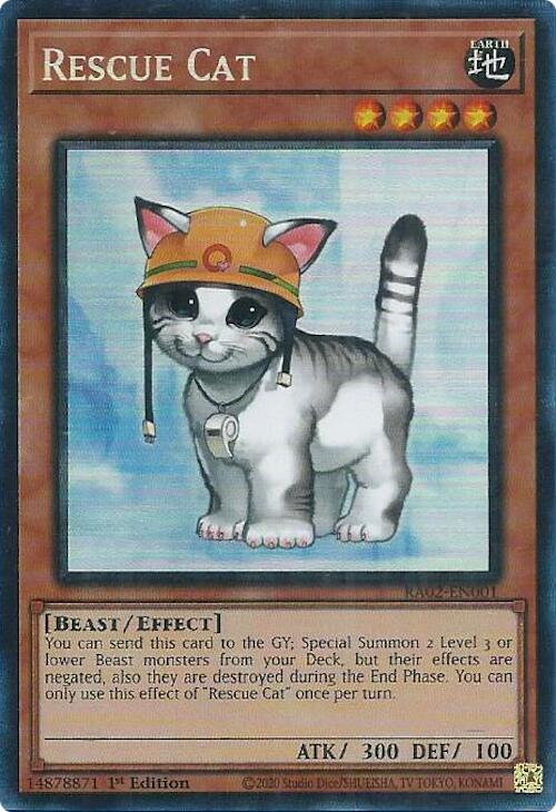 Rescue Cat (PCR) [RA02-EN001] Prismatic Collector's Rare | Chromatic Games