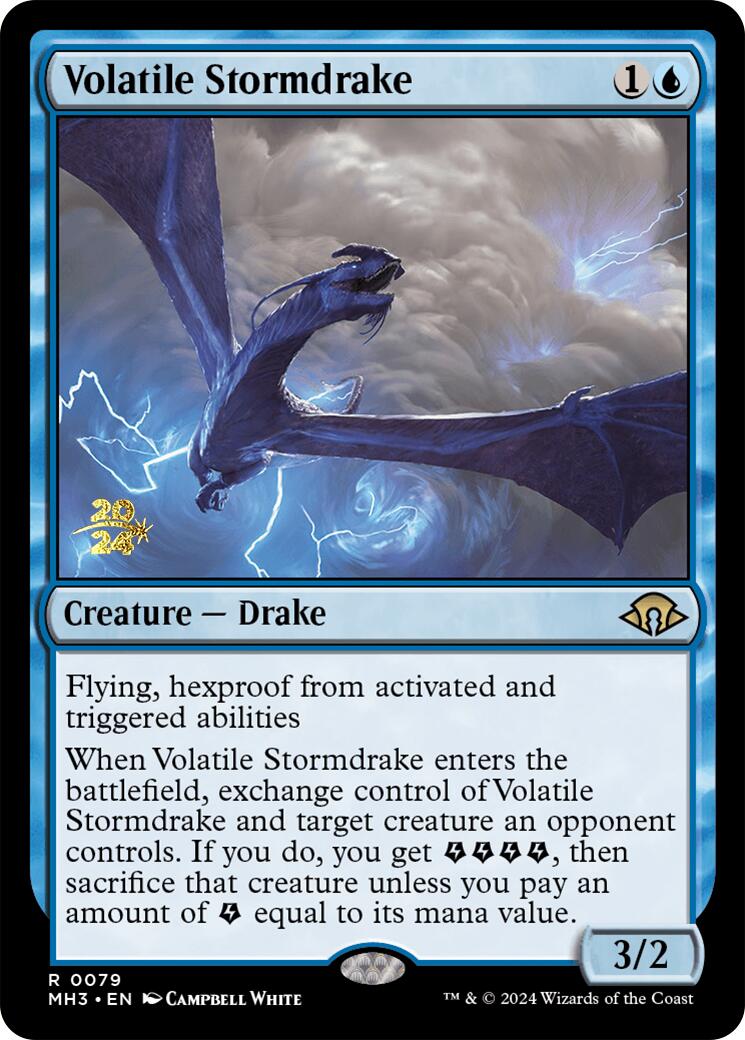 Volatile Stormdrake [Modern Horizons 3 Prerelease Promos] | Chromatic Games